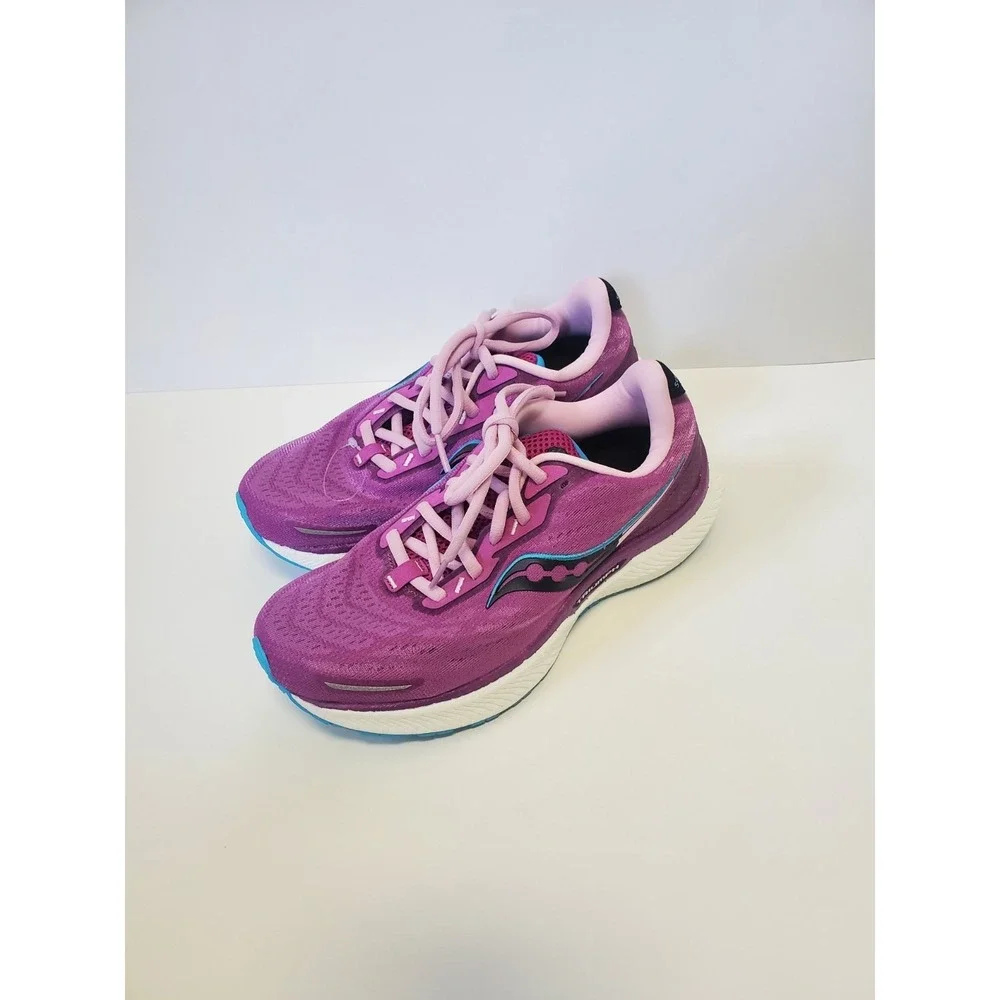 Saucony Women's Triumph 19 Running Shoes Razzle/Blaze - Picture 3 of 6